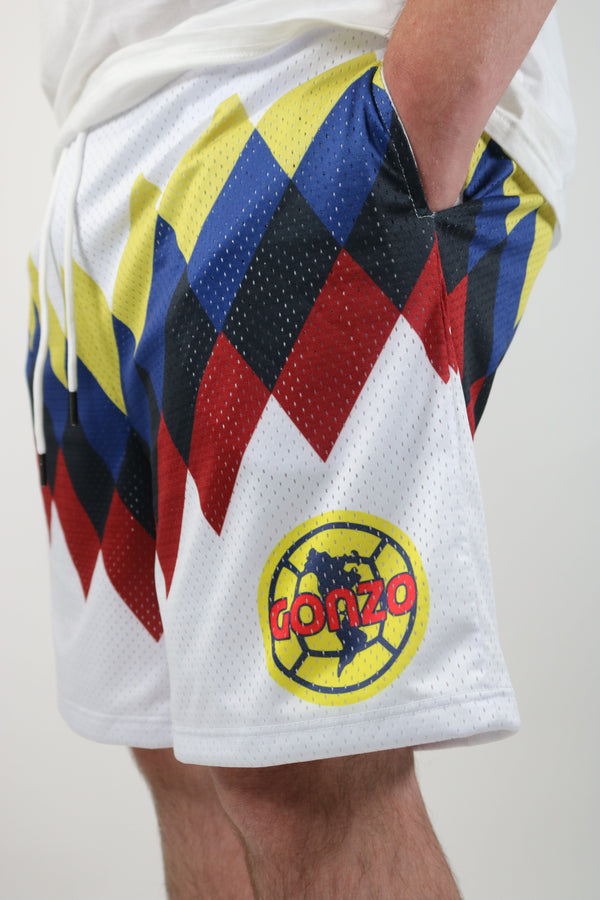 "CA RETRO" WHITE SHORTS