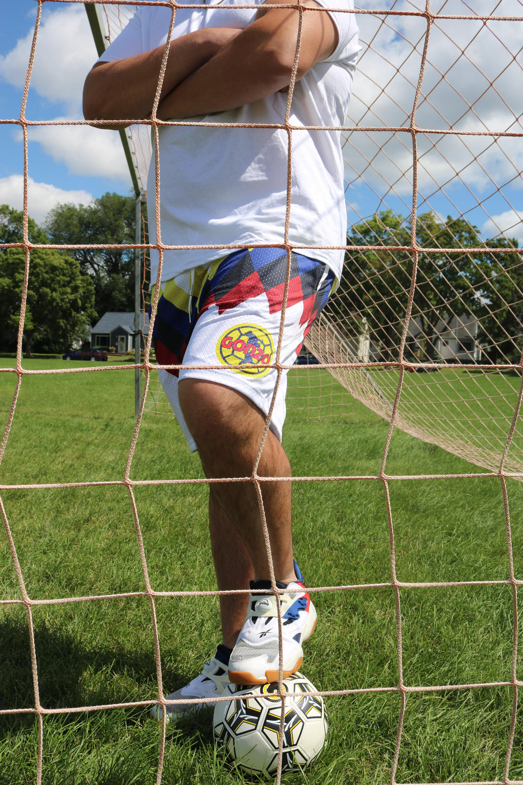 "CA RETRO" WHITE SHORTS